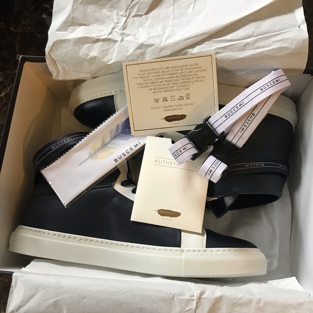$695 Buscemi 100 mm Sport Leather Hightop trainers
